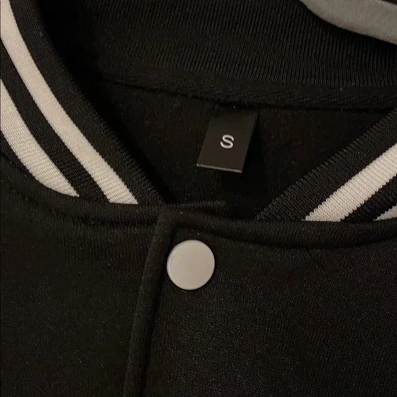 Classic Black and White Varsity Jacket - Picture 2 of 3